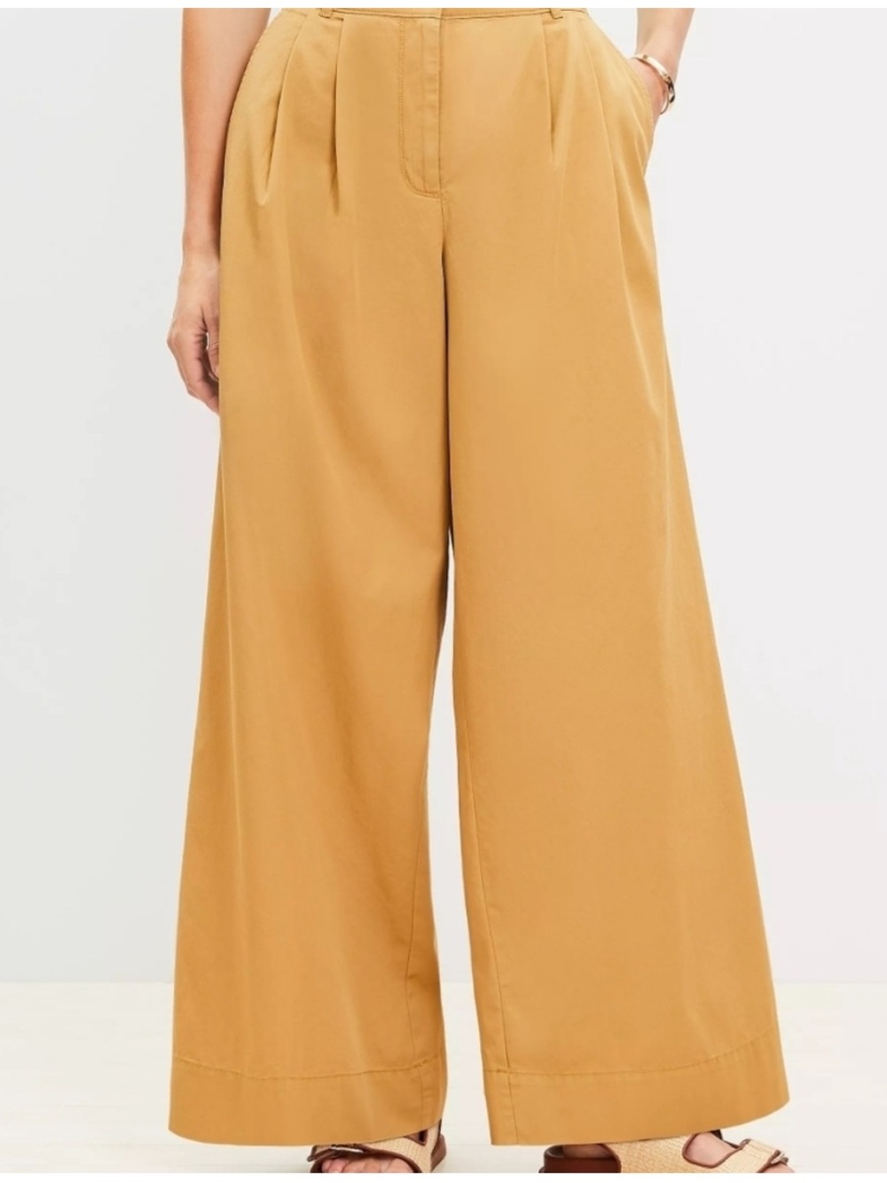 Loft high-waisted, pleated wide-leg pants